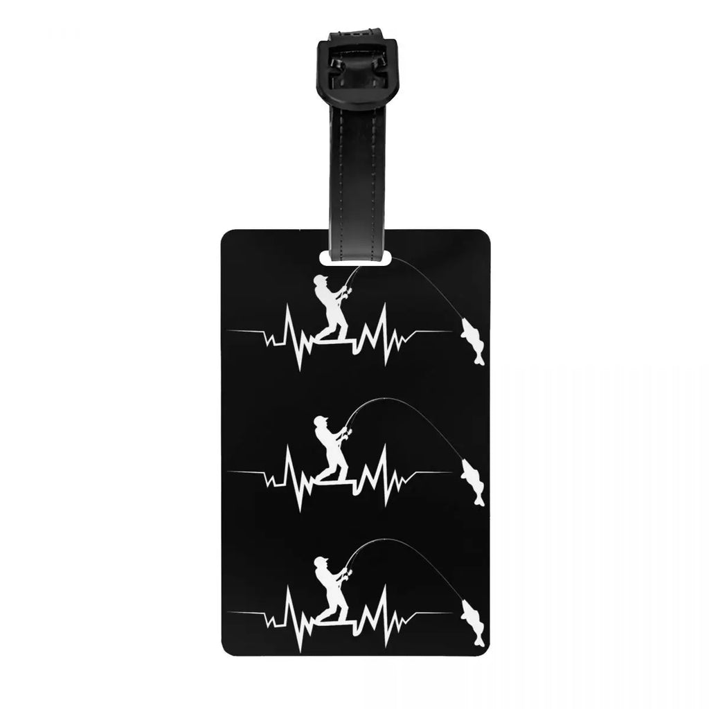 Custom Rock Guitar Heartbeat Luggage Tag With Name Card Music Singer Privacy Cover ID Label for Travel Bag Suitcase