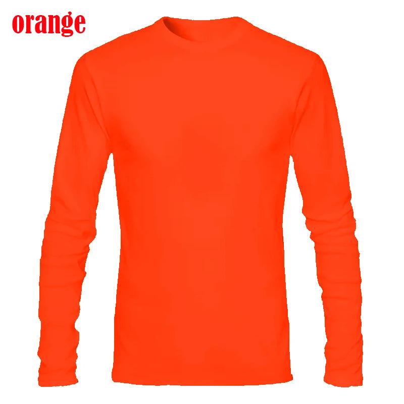Mens Autumn Long Sleeve T-Shirts Casual O-Neck Shirts Fitness Sports T-Shirt Men's Elastic Comfort T-shirts