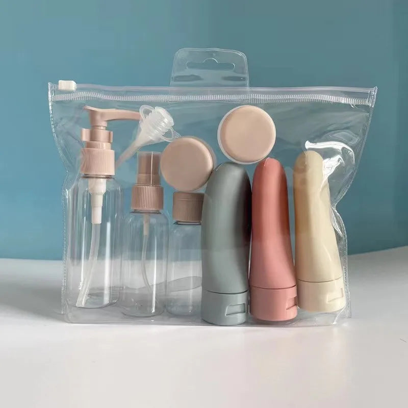 3/11Pcs Travel Bottles Set Refillable Cosmetic Containers Empty Spray Bottle Liquid Cream Lotion Dispenser Shampoo Squeeze Tube