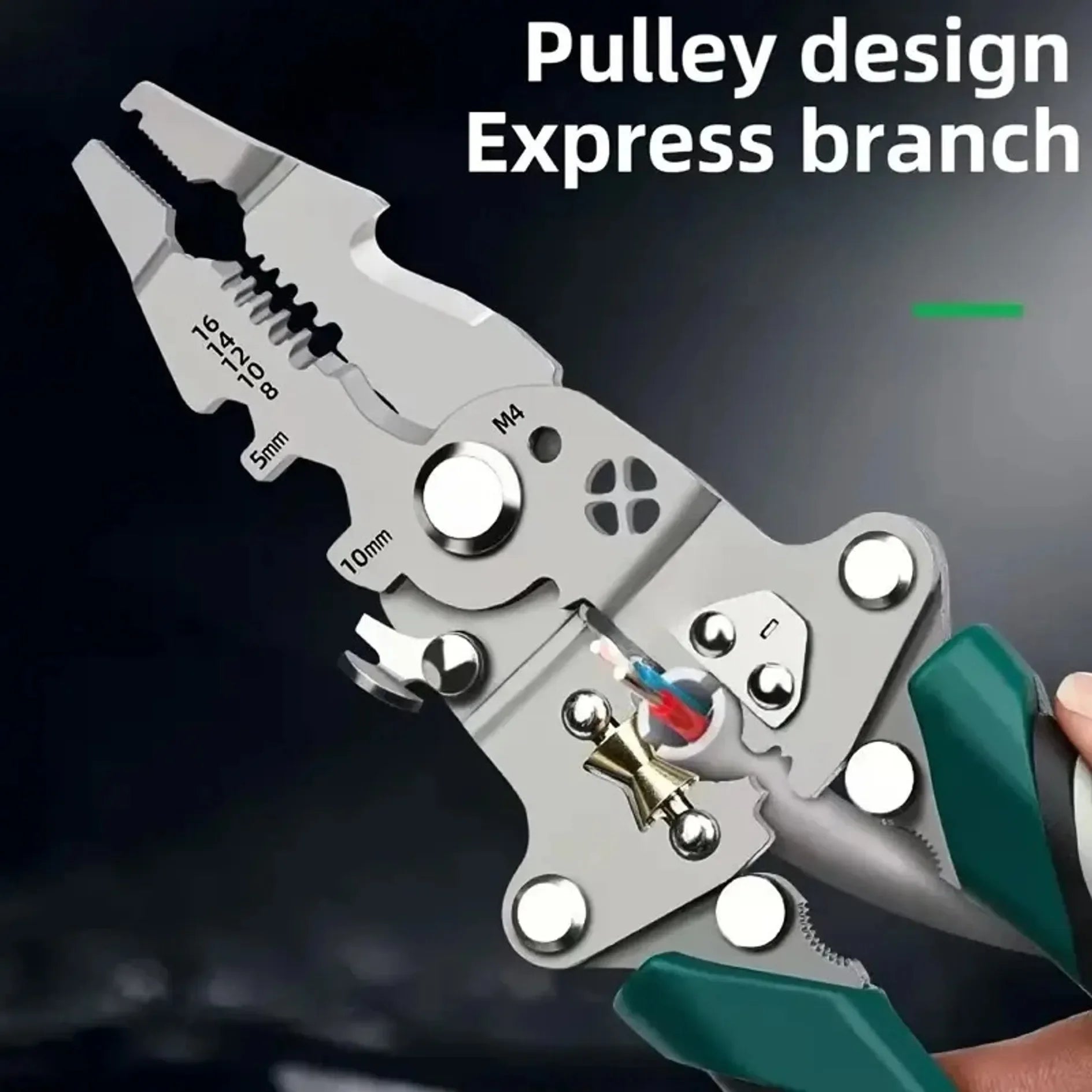 Industrial Grade 18-in-1 Foldable Wire Stripping Pliers Crimping Tool Heavy Duty Multifunctional Electrician Pliers for DIY