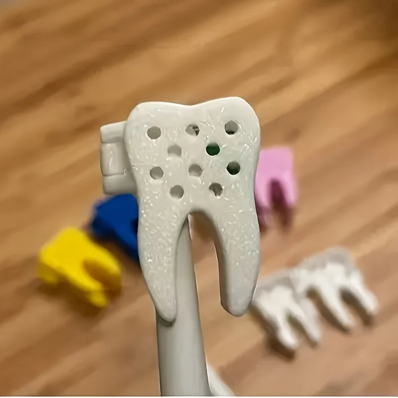 Tooth-Shaped Electric Toothbrush Head Cover, Ventilated Lightweight Dust-Proof Storage, Essential for Frequent Travelers