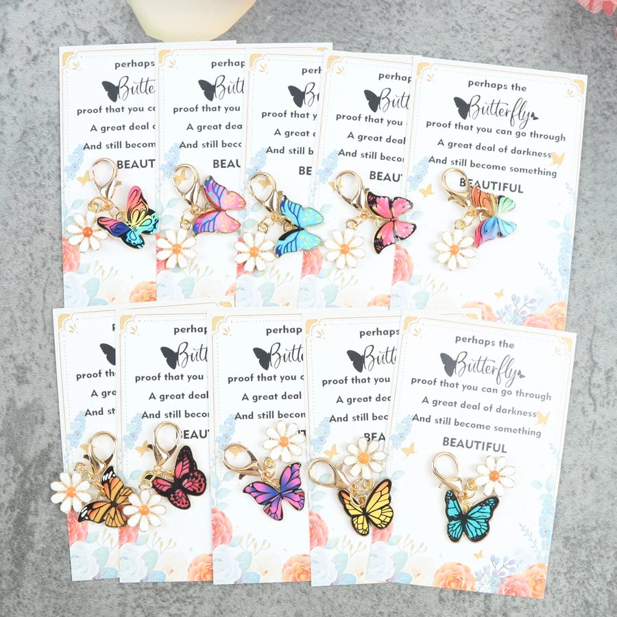 10pcs fun, colorful butterfly keychains and bag hangers – the perfect gift for anyone!