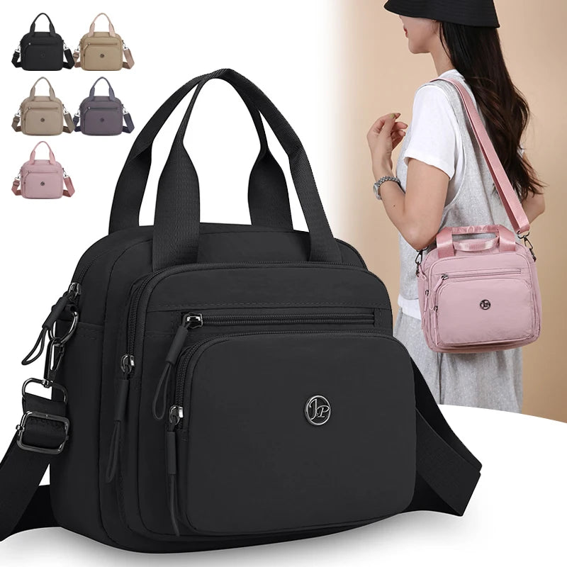 Messenger Shoulder Bag for Women, Wrinkle Resistant Nylon Square Purse, Thickened Multi Layer Large CapacityFor Daily Casual Use
