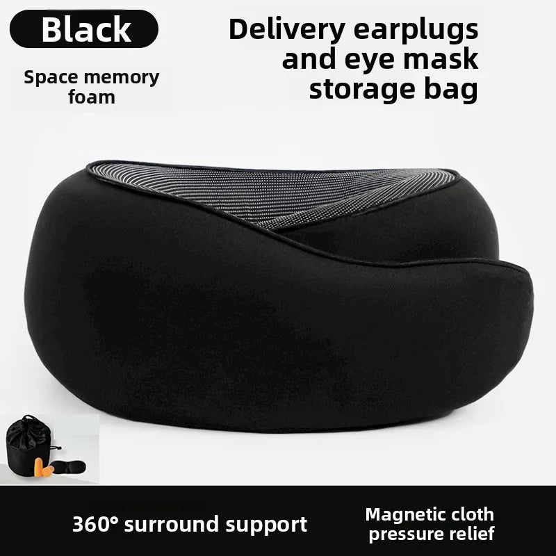 Soft Memory Foam U Neck Pillow Lightweight Foldable Airplane Travel Car Rest Cervical Support Sleeping Pillow