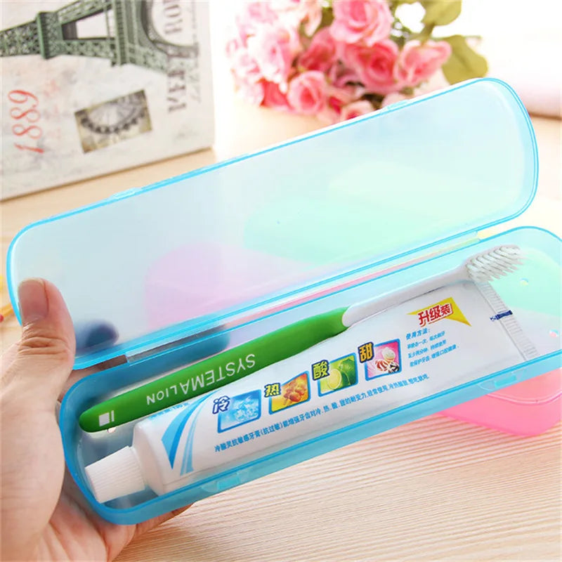 Modern Design Portable Candy Color Hygienic Travel Camping Toothpaste Toothbrush Holder Protect Case Storage Box w614