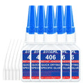 Loolifl 406 Instant Adhesive Quick Drying Super Glue with Precision Tips Cyanoacrylate Glue for Metal Plastic Ceramic Drepair20G