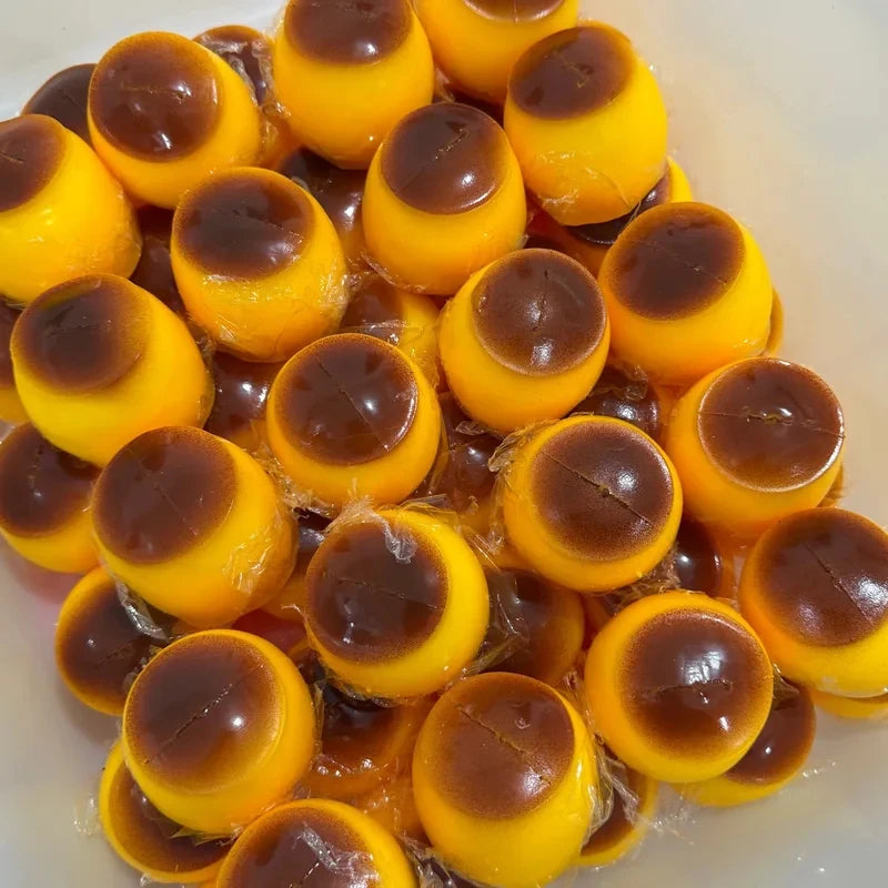Crispy Sound Caramel Pudding Squeezing Toy Homemade DIY Handmade Squeeze Ball Non-rebound Stress Relieving Toy for Gift