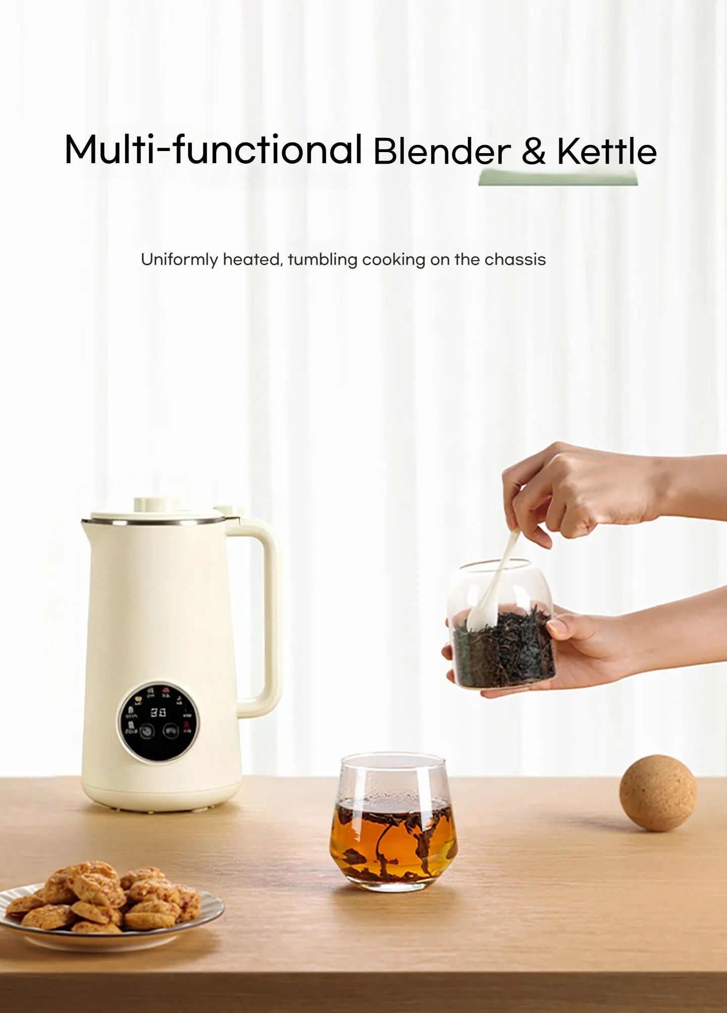 800ml Multifunctional Mini Soy Milk Maker, No Soaking, 9-in-1, Baby Food, 12H Timer, Auto Cleaning, Portable for Home