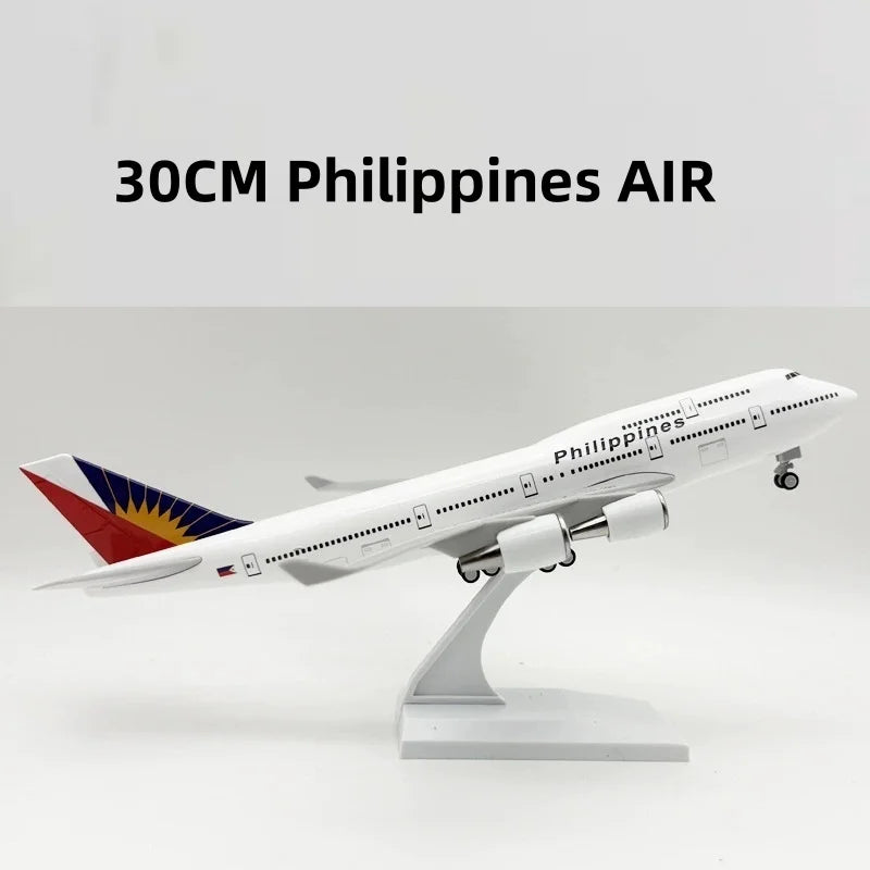 Airplane Scale 1:250 B747 Philippine Airlines Aircraft Model 30cm Resin Simulation Aircraft Toys Child Aviation Enthusiast Gift