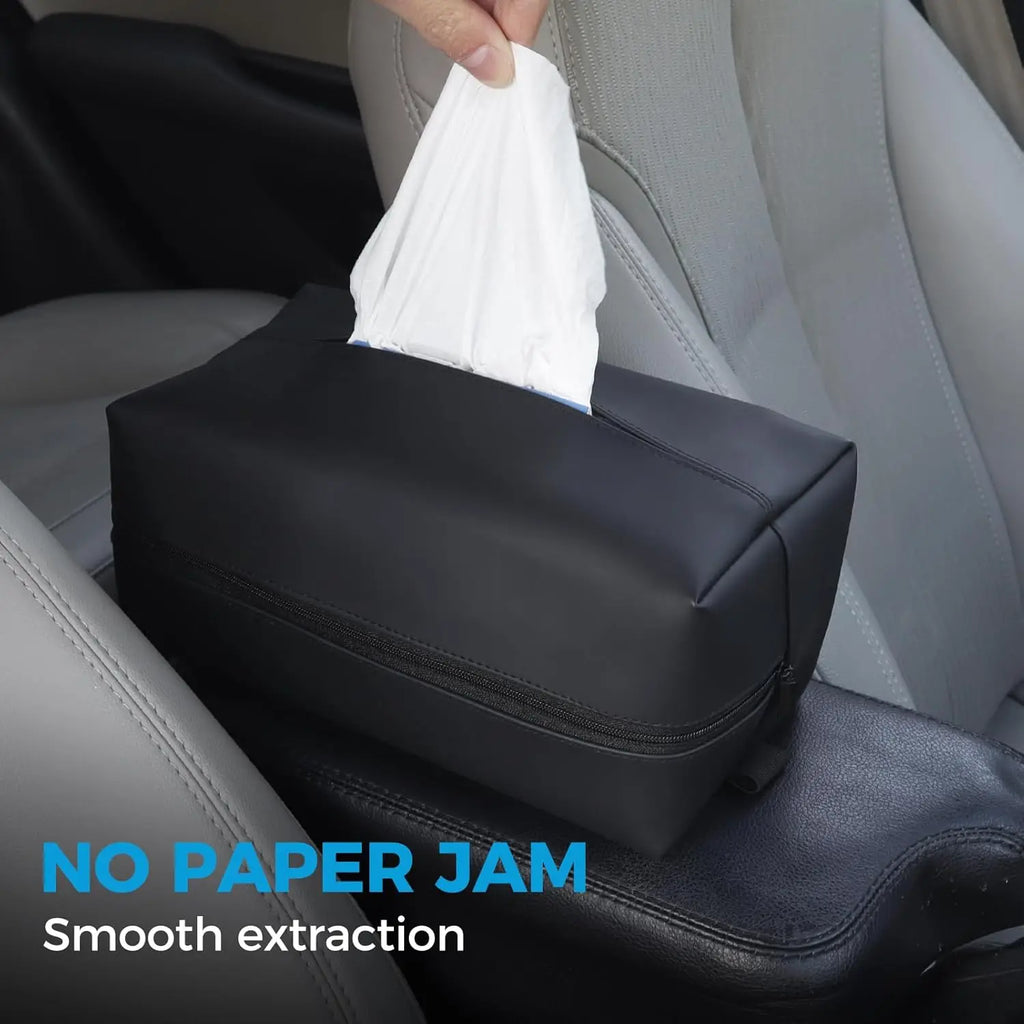 Car Tissue Box, (Large - One Size) Sunshade Seatbackrest Hanging Tissue Box, Car Armrest Box, Car Storage and Organizing Accesso