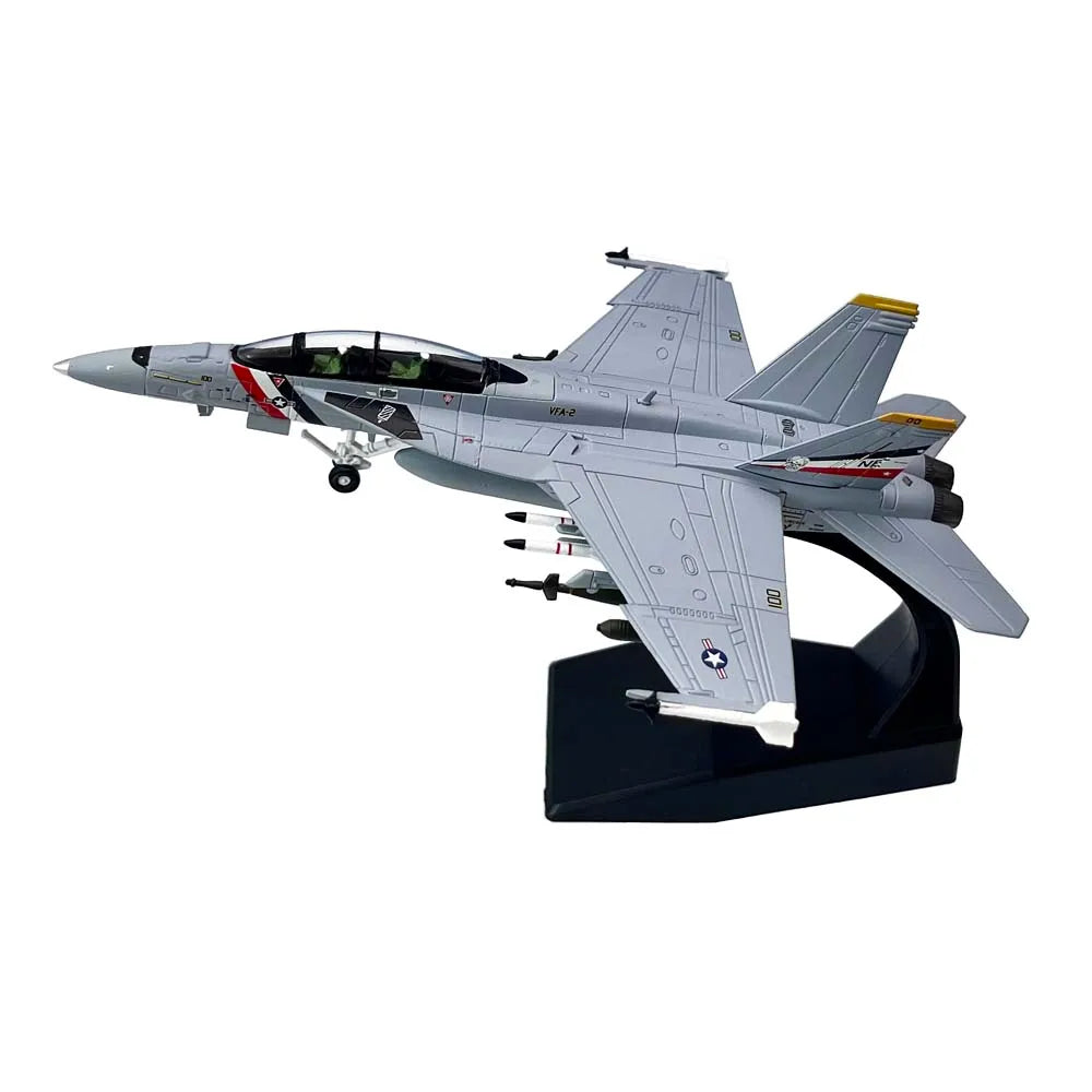 1/100 Scale US F18 F/A-18F Super Hornet VFA-2 Fighter Jet Airplane Aircraft Metal Military Plane  Model Collection