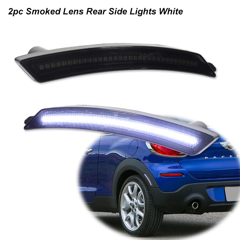For Mini Cooper R55 R56 R57 R58 R59 R60 R61 Smoked Lens LED Side Marker Lamp Amber Front Red Rear Side Fender Lights