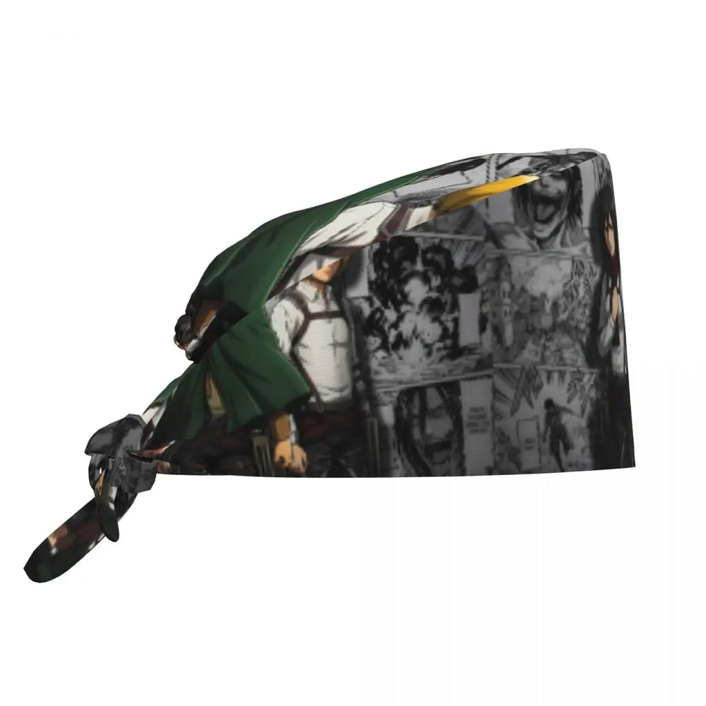 Custom Attacks On Titans Cleaning Working Cap Cool Men Women Cartoon Anime Comic Film Scrub Cap Surgicals Hat Nurse Scrubs Hat