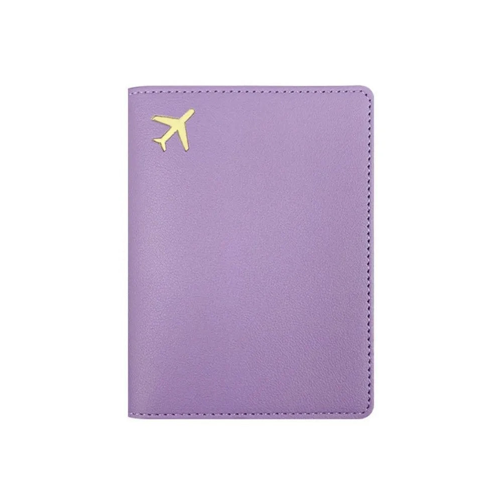 PU Leather Passport Holder Lightweight Waterproof Passport Case Portable Storage Solid Color Passport Protective Cover