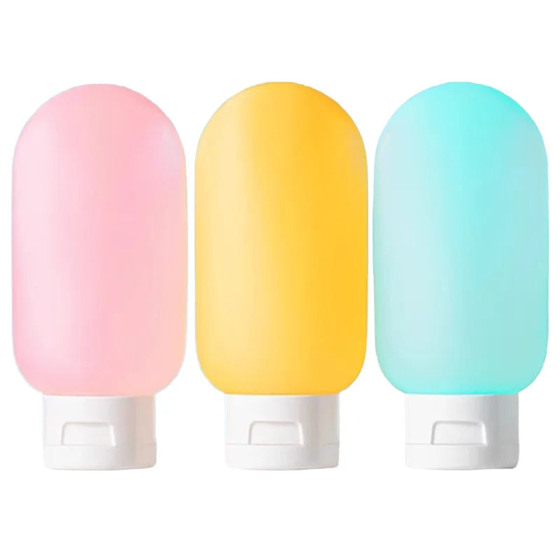 60ml/Set Silicone Travel Multicolour Cosmetic Bottles Empty Container Leakproof Refillable Bottle For Shampoo Conditioner Lotion