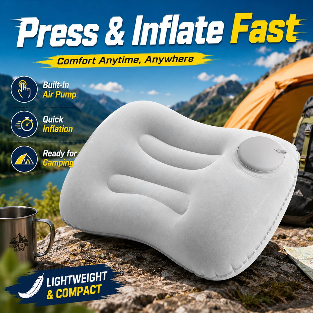 2Pcs Inflatable Camping Travel Pillow Ultralight Portable Backpacking Pillow for Neck Lumbar Support Camp Hiking Sleeping
