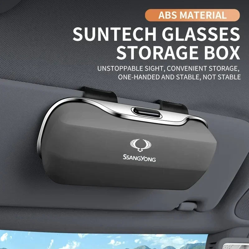 For Ssangyong torres Rexton musso Tivoli Korando stavic Accessories Car Visor Sunglasses Glasses Case Glasses Holder Clip Box