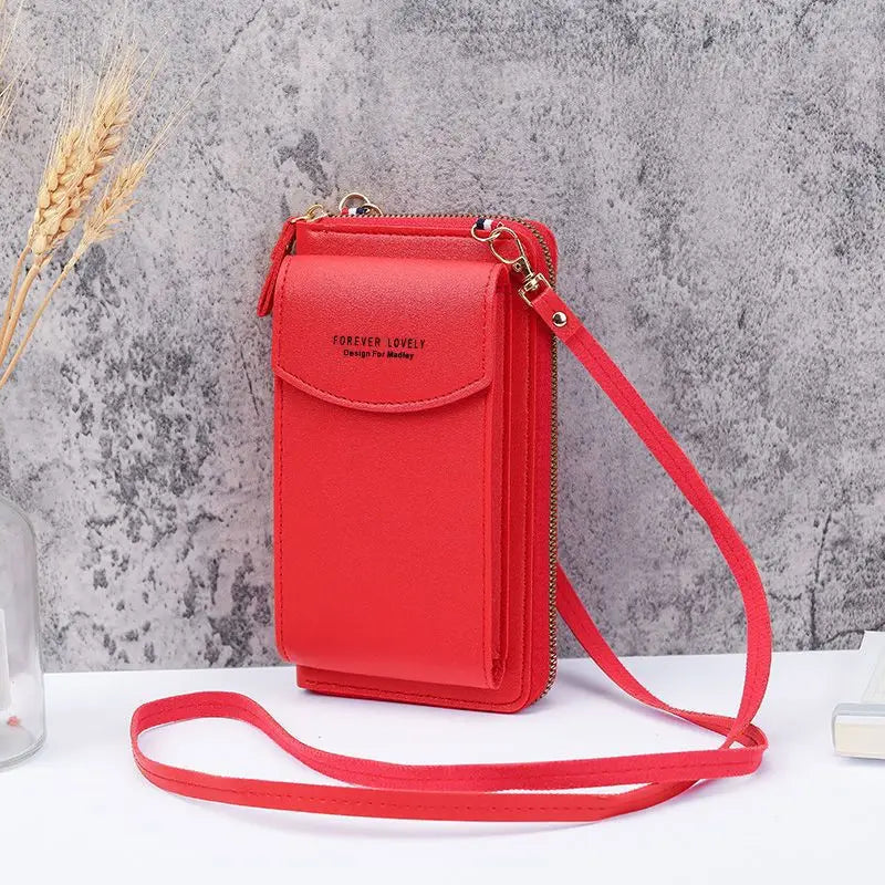 Sweet Mobile Phone Bag Women's Portable Versatile Zipper Small Messenger Bag Multi-function Large-capacity Change Card Bag