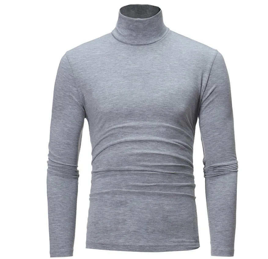 Thermal Underwear Tops Men Winter Clothes Thermal Shirt Autumn Men's Winter Tights High Neck Thin Slim Fit Long Sleeve T-shirt ﻿