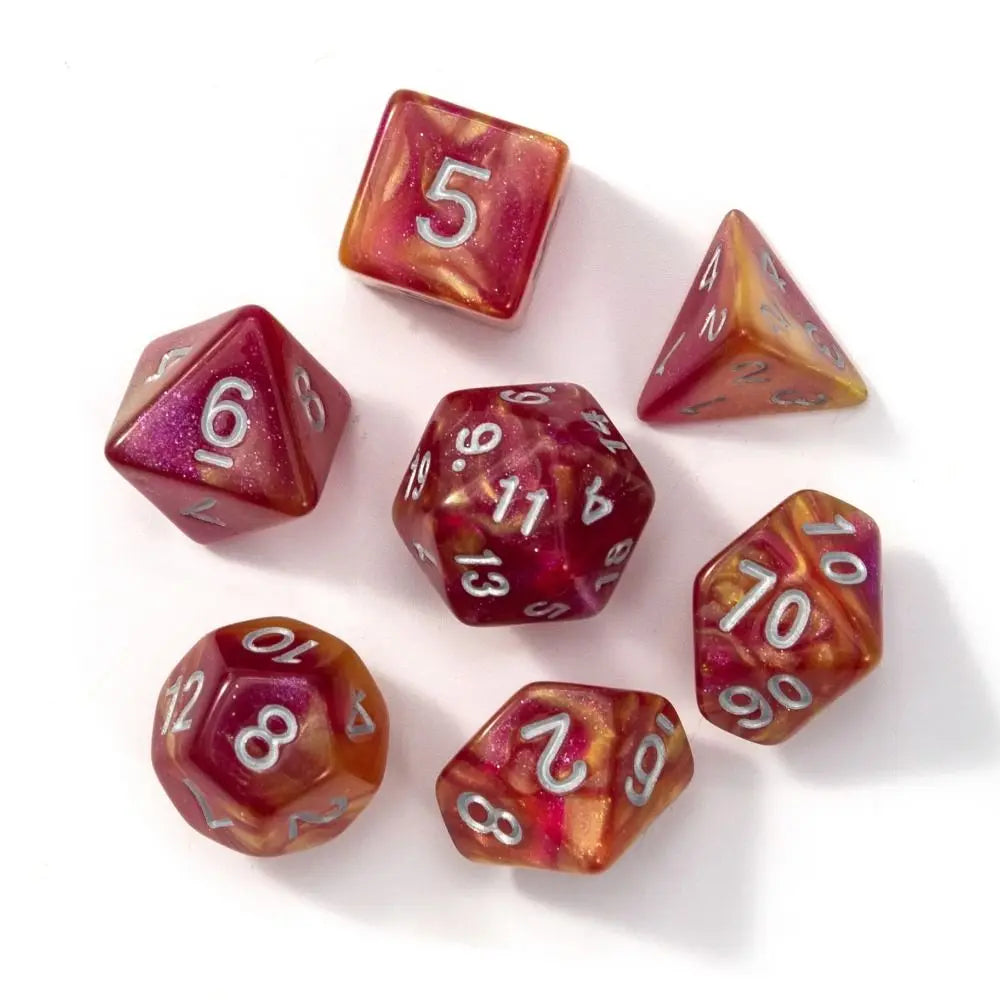 10PCS New Acrylic Dragon Themed Dice Set D10 Yellow Purple Gold Red Dice For Table Games Polyhedral Table Games Dice For D&d DND