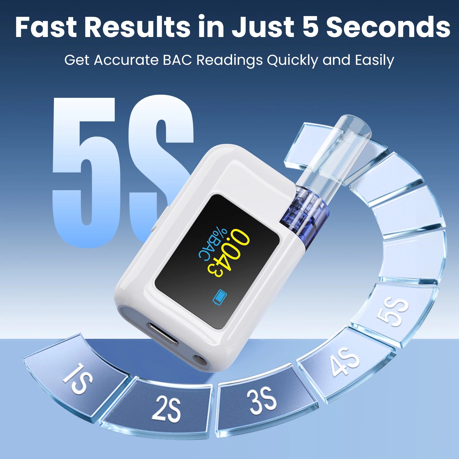 Professional Digital Alcohol Tester Breathalyzer Alcotester with LCD Screen for Alcohol Detection
