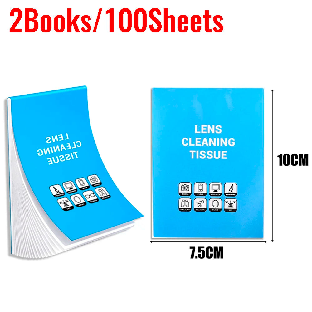 100-300Sheet Universal Lens Cleaning Tissue 10*7.5cm Camera Lens Cleaning Paper Soft Wipes Booklet for Phone/Lens/Optics Glasses