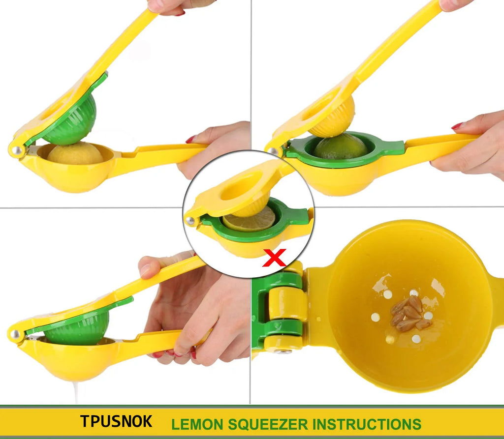 LMETJMA 2 Bowl in 1 Lemon Squeezer Premium Aluminum Alloy Lemon Juicer Press Manual Orange Citrus Lime Juicing Tools JT02