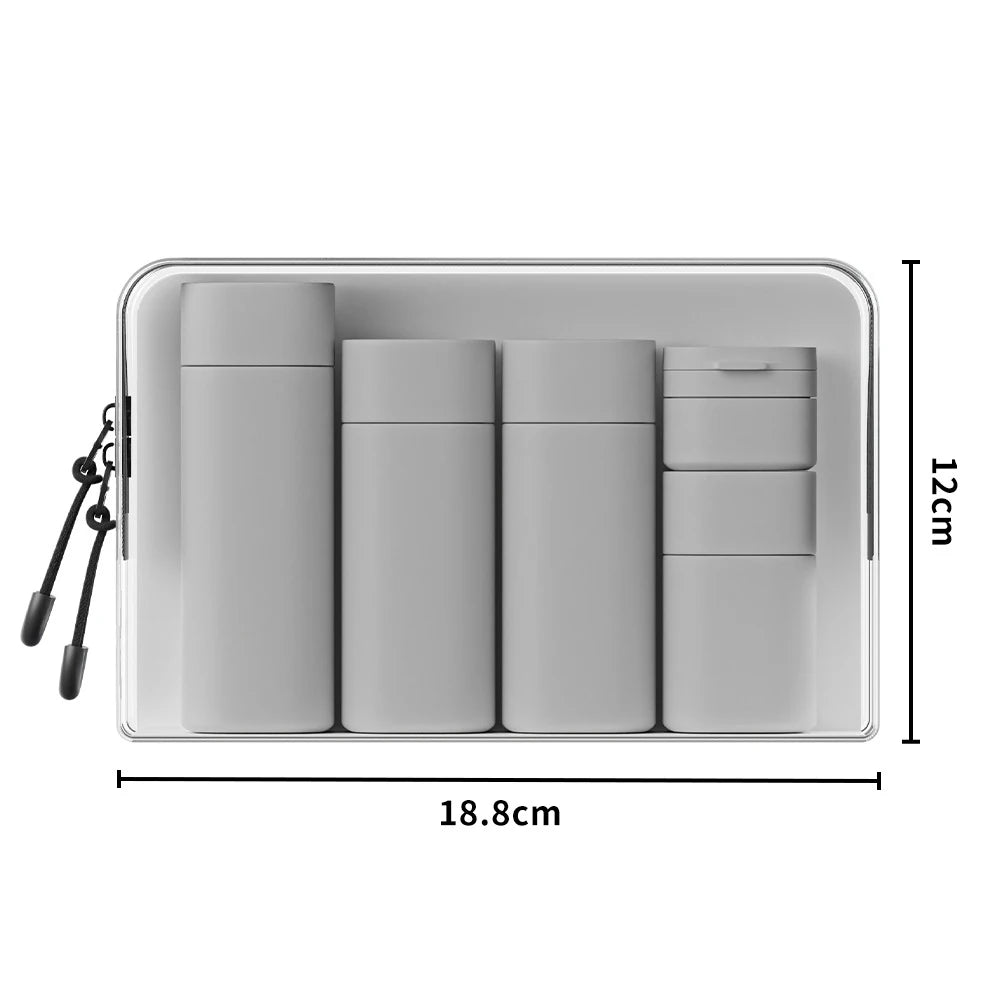 7Pcs TPU Style PE Cosmetic Dispenser Bottle Travelling Set Shampoo Shower Gel Empty bottles Lotion Cream Bottles