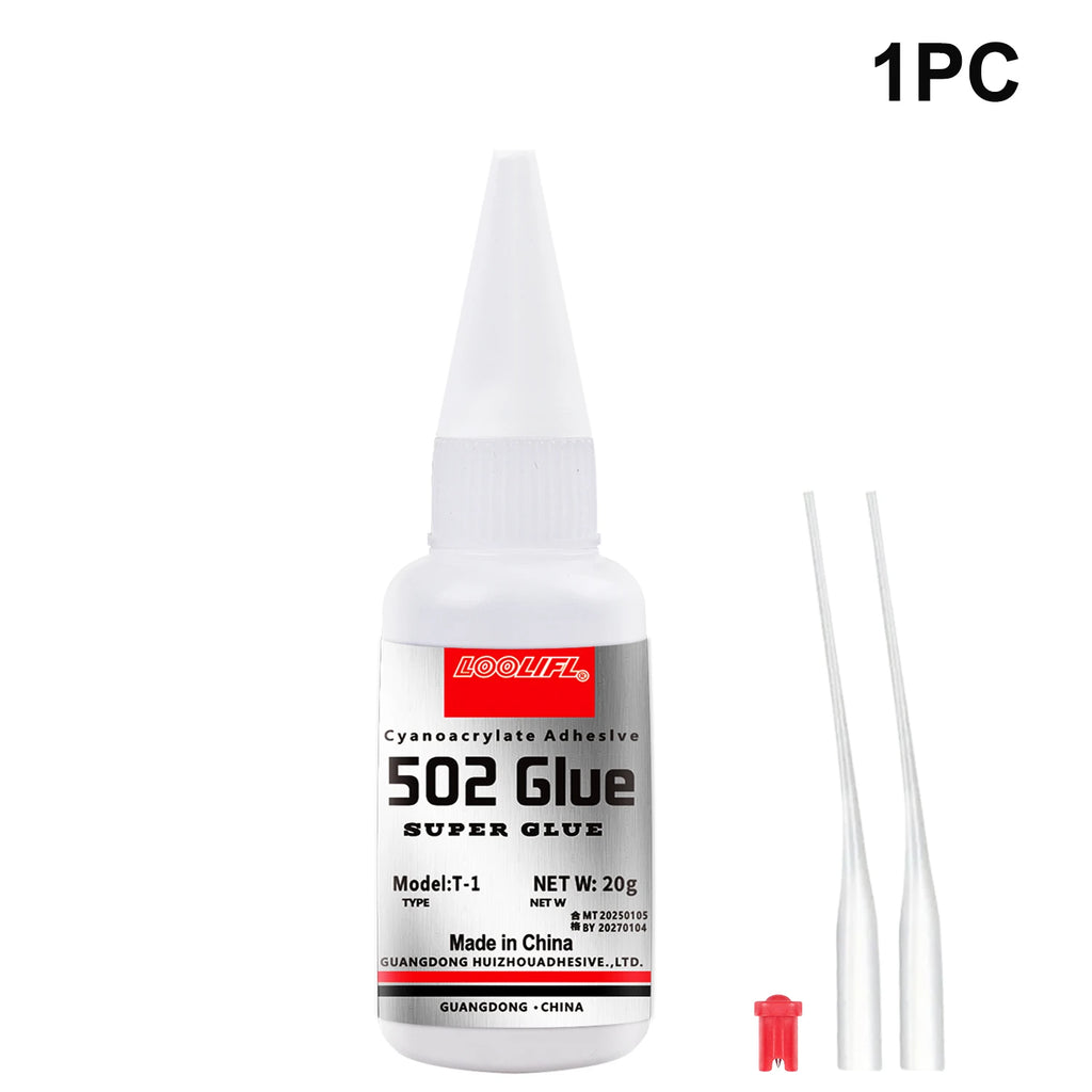 LOOLIFL 20g502 Super Glue Cyanoacrylate Adhesive Strong Bond Multi-Purpose for Shoes Ceramics Metal Plastic Toy Repair DIY Craft