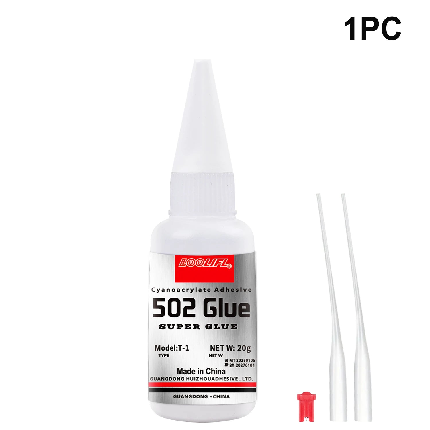 LOOLIFL 20g502 Super Glue Cyanoacrylate Adhesive Strong Bond Multi-Purpose for Shoes Ceramics Metal Plastic Toy Repair DIY Craft