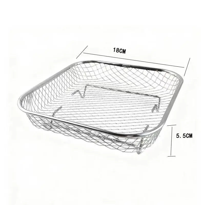 Multi Functional 304 Stainless Steel Air Fryer Accessories Stackable Rack Non-stick Airfryer Tray Grill Basket Kitchen Gadgets