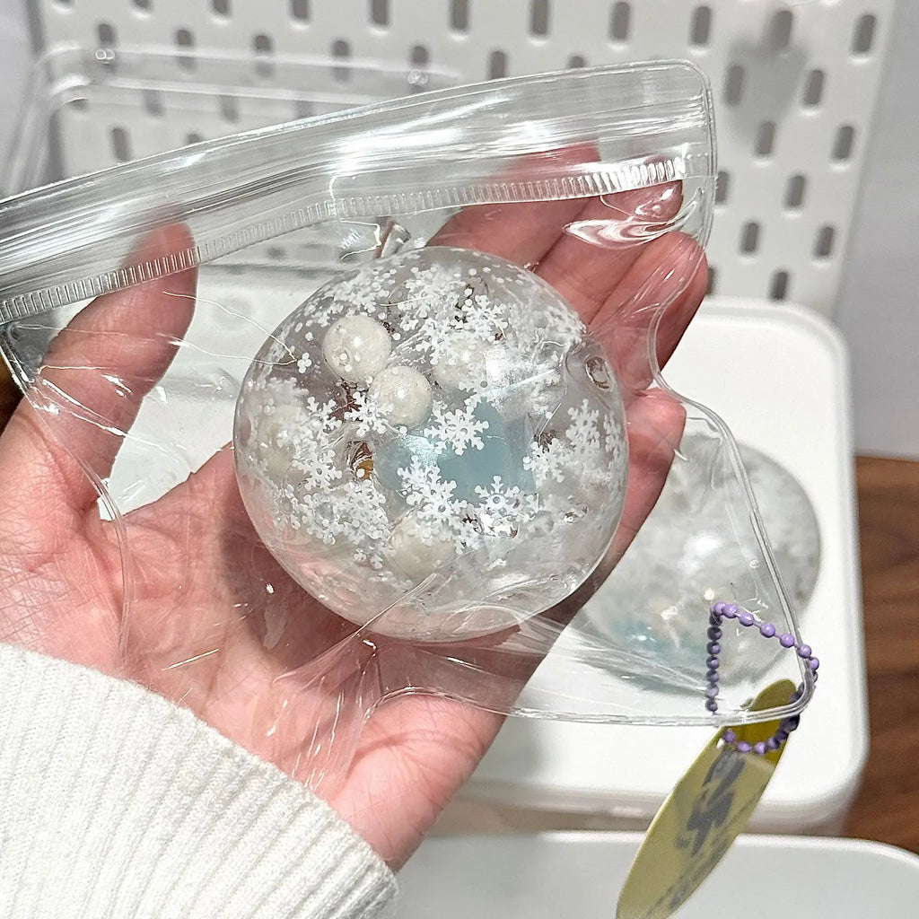 Winter Snow Maltose Ball Soft Squishy Fidget Sensory Toy for ADHD Autism Slow Rebound Squeeze Toy for Adults Christmas Gift