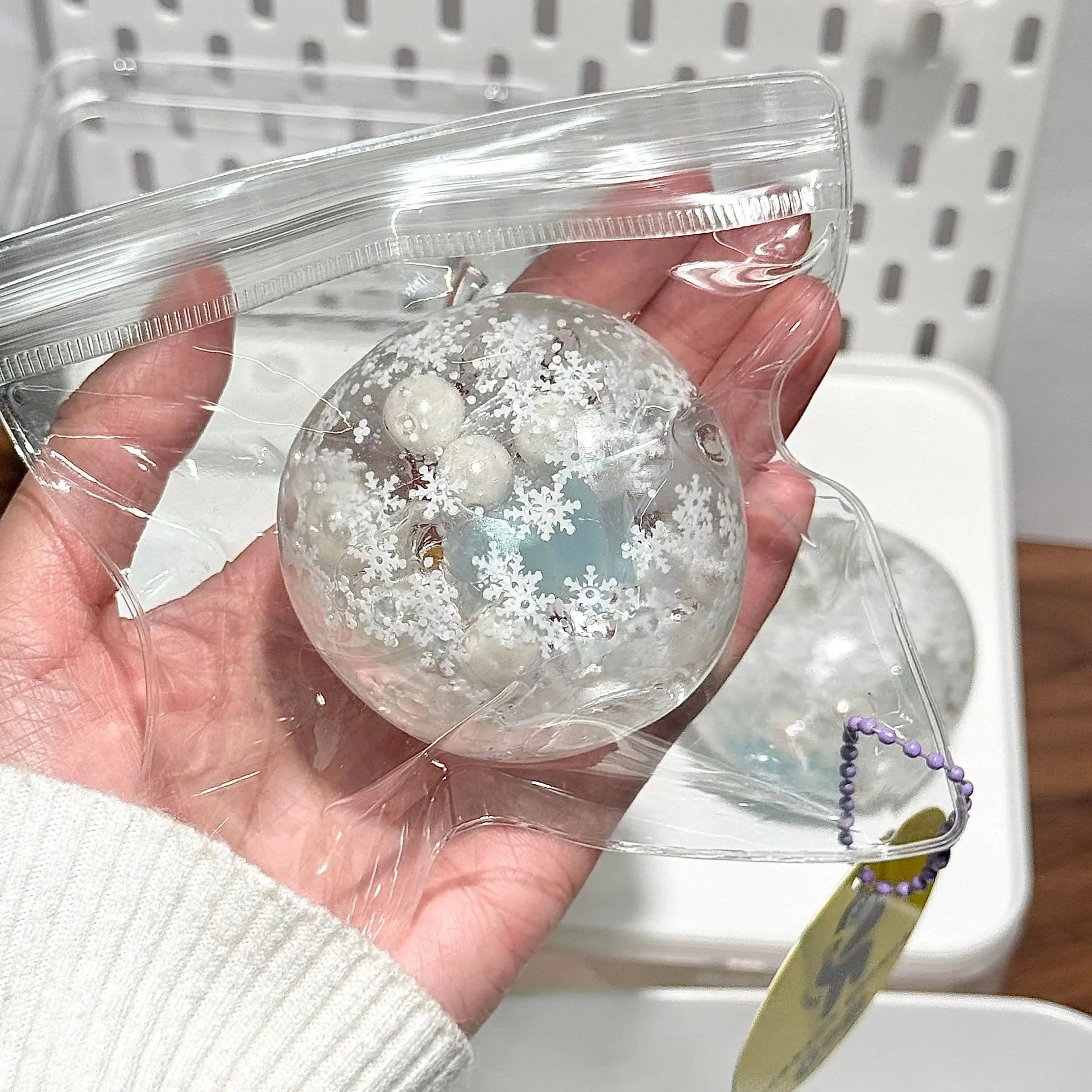 Winter Snow Maltose Ball Soft Squishy Fidget Sensory Toy for ADHD Autism Slow Rebound Squeeze Toy for Adults Christmas Gift