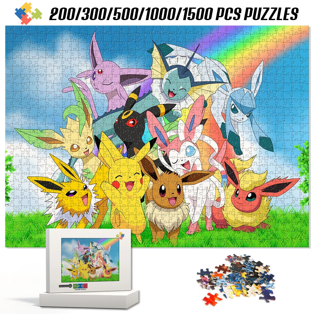 Digimon Children/adult Jigsaw Puzzle Family Cartoon Tangram Multi-Size 200/300/500/1000/1500 Pieces Jigsaw Puzzle Game with Box