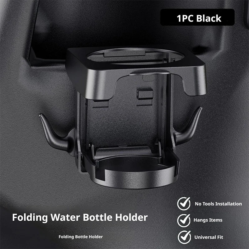 SEAMETAL Universal Foldable Car Cup Holder With Hook Multifunctional Beverage Stand ABS Material Cup Holders For Motorcycle Car