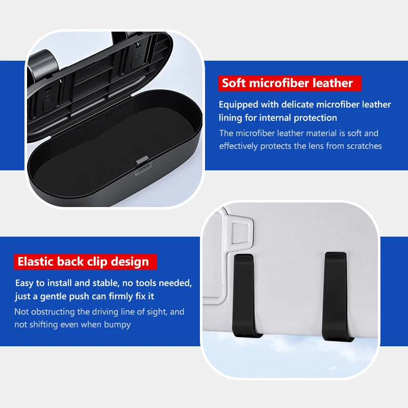 Car Glasses Box Sun Visor Glasses Holder Shock-proof Eyeglasses Storage Case For Ebro S400 S700 S800 2025 2026
