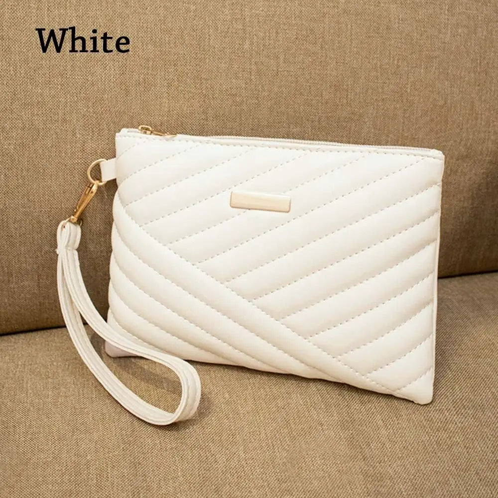 Women Stylish Leather Wristlet Bag Portable Envelope Bag Clutch Wallet Small Purse Traveling Backpack Shopping Bag Accessories