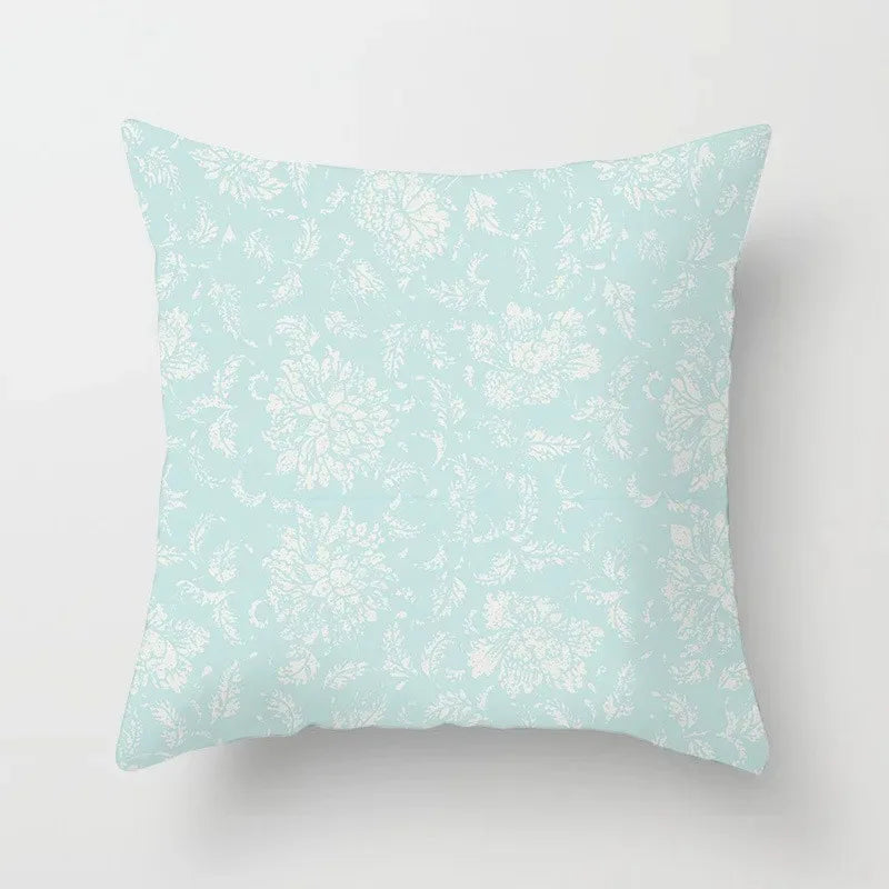 Mint green series Double-sided Printed pillow cover Short plush Suitable living rooms bedrooms sofas throw cushion cover