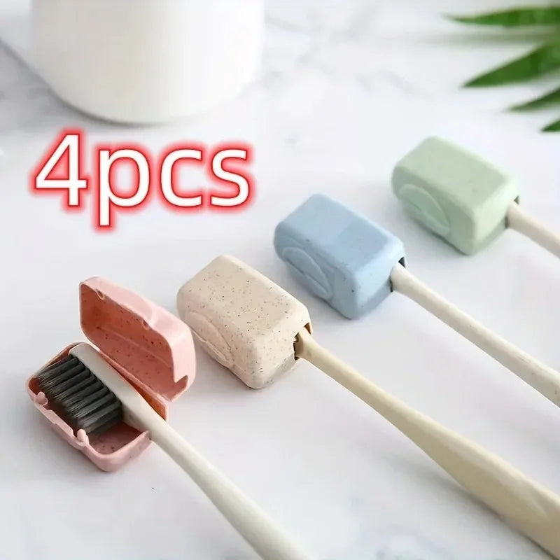 4pcs Toothbrush Head Cover, Travel Portable Toothbrush Box, Toothbrush Protective Cover, Toothbrush Box