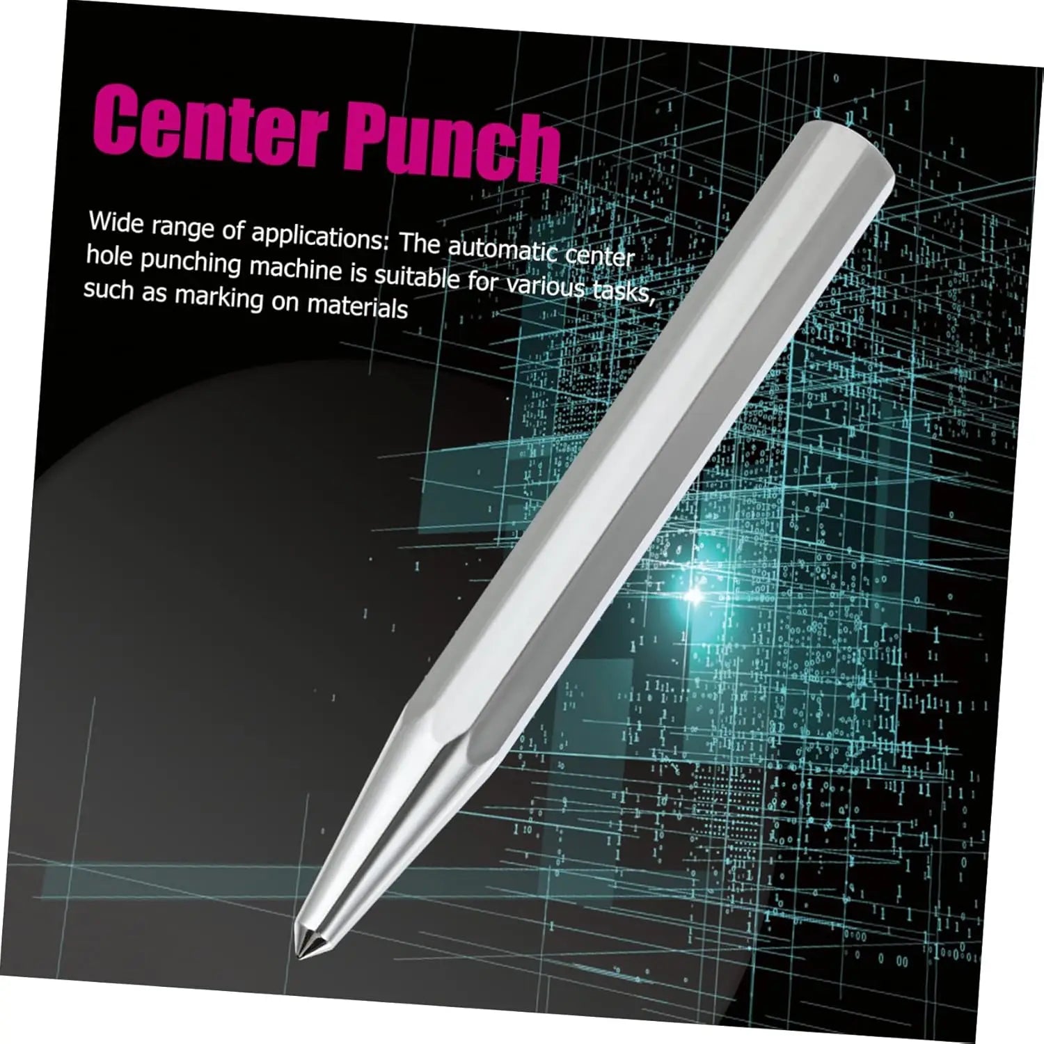 High Hardness Center Punch Non-slip Handle Tapered Punch Point Punch Locator Metal Drill Mark Center Punch Fitter's Chisel Punch