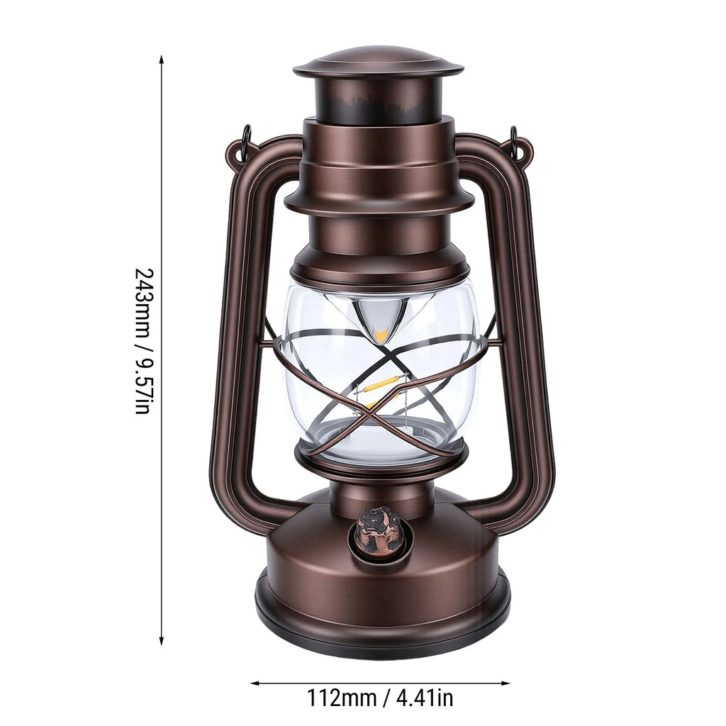 LED Vintage Camping Lantern Battery Powered Retro Camping Light Waterproof Hanging LED Tent Lamp for Outdoor Hiking Fishing