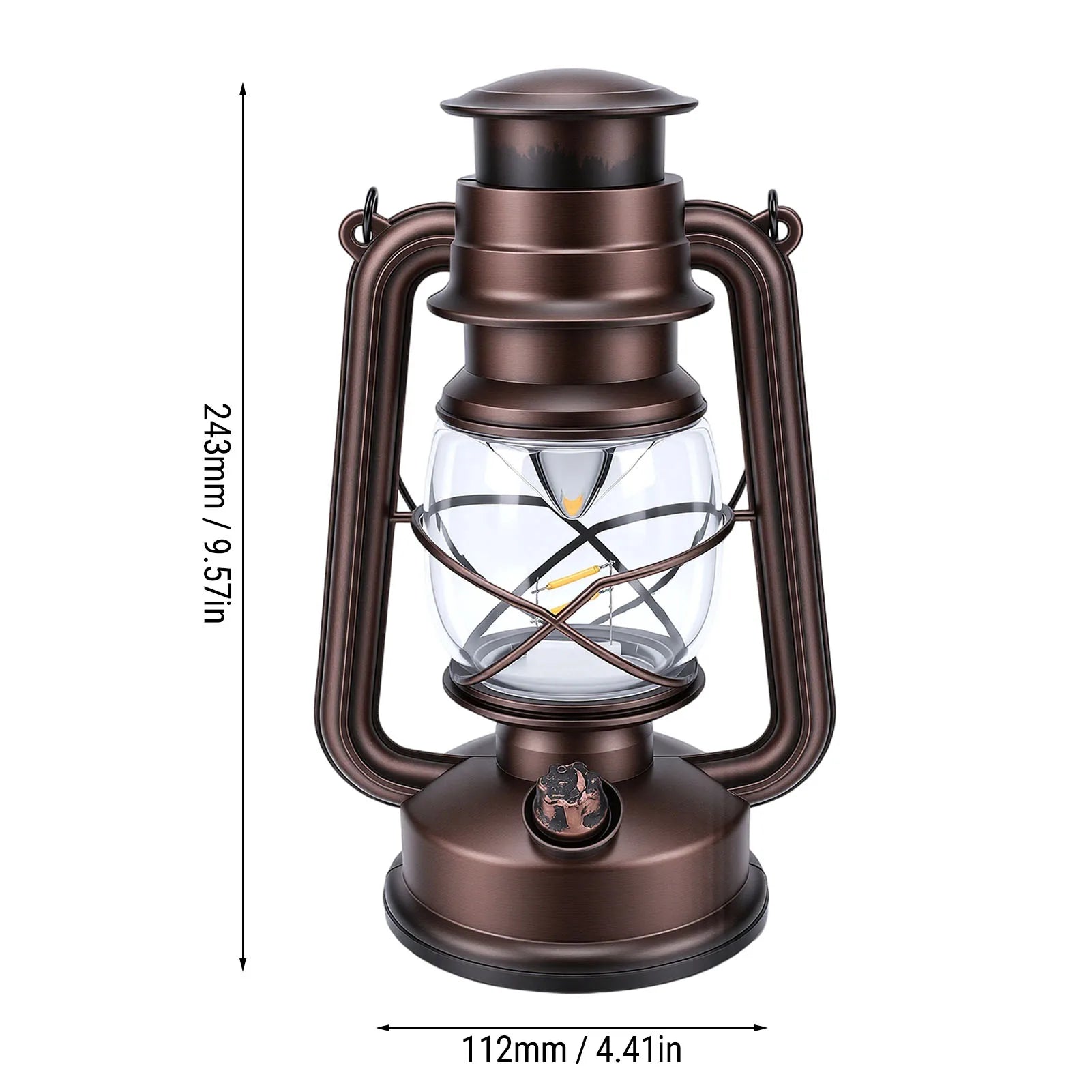 LED Vintage Camping Lantern Battery Powered Retro Camping Light Waterproof Hanging LED Tent Lamp for Outdoor Hiking Fishing