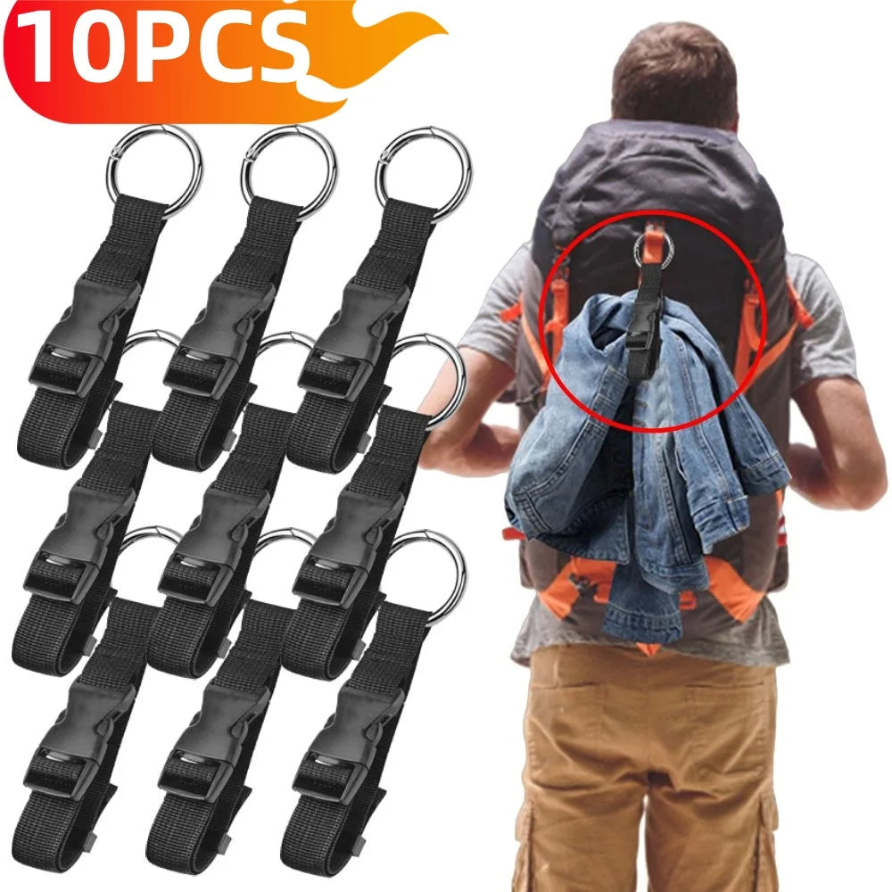 10-1pcs Travel Luggage Fixed Strap Backpack External Strap Portable Add-A-Bag Luggage Belt Jacket Holder With Release Buckle