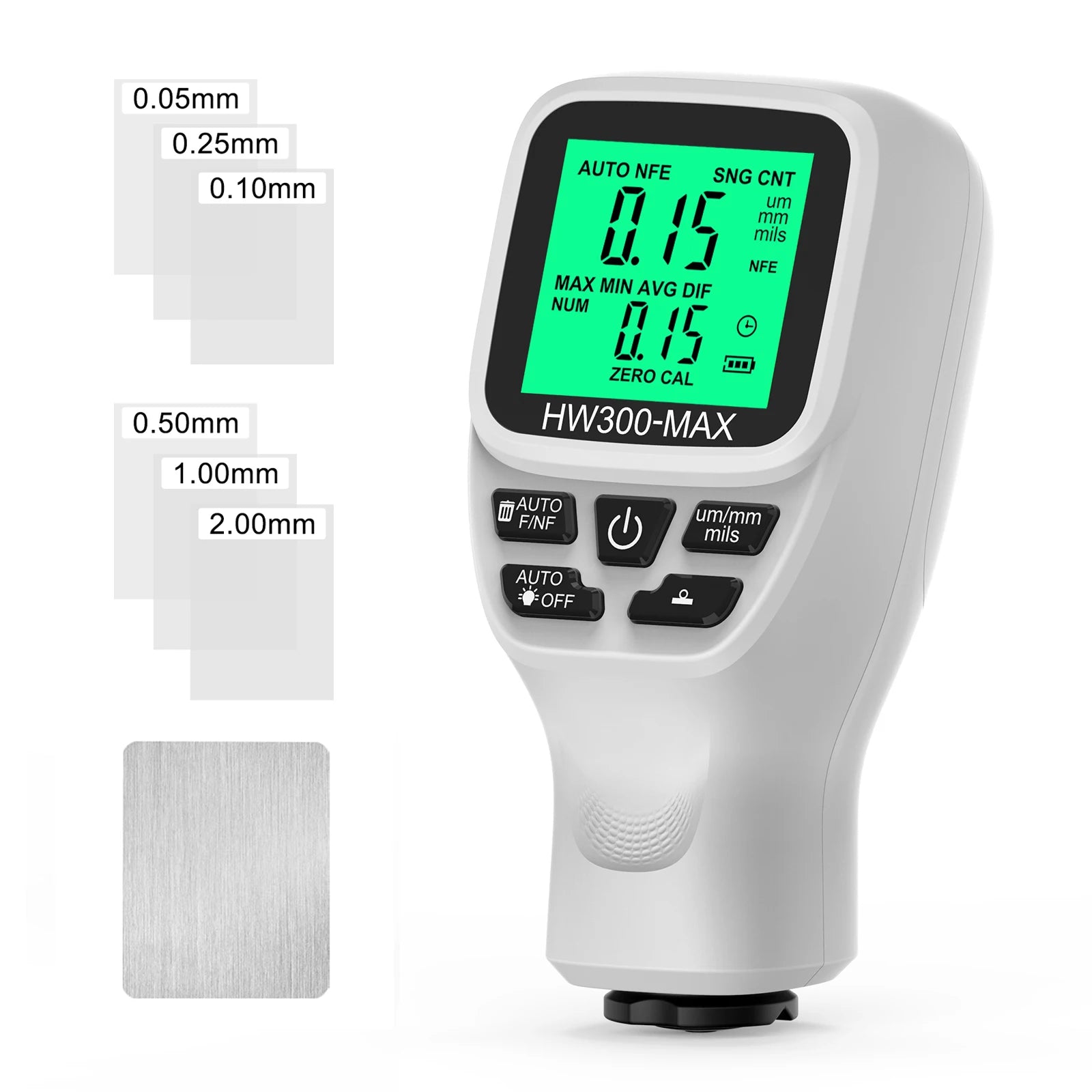 Car Paint Film Tester LCD Display Car Coating Thickness Gauge 0-2000UM Coating Measuring Tools Automotive Paint DFT Meter