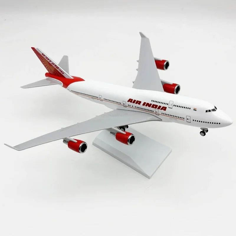 B747 Model Aircraft Air India Airlines With Wheel Resin Aircraft Model Plane 30CM Display Toy Airplane Boys Kid Collection