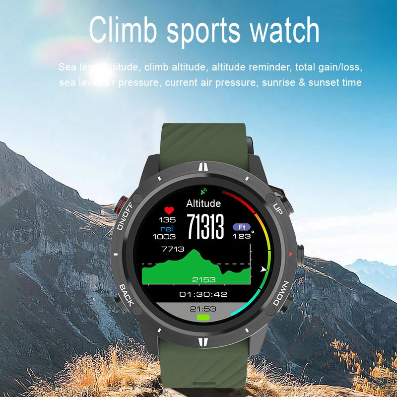 Bluetooth Sports Watch Touch Outdoor Running Cycling Diving Fishing Triathlon Heart Rate Waterproof Compass Tracker Data Store