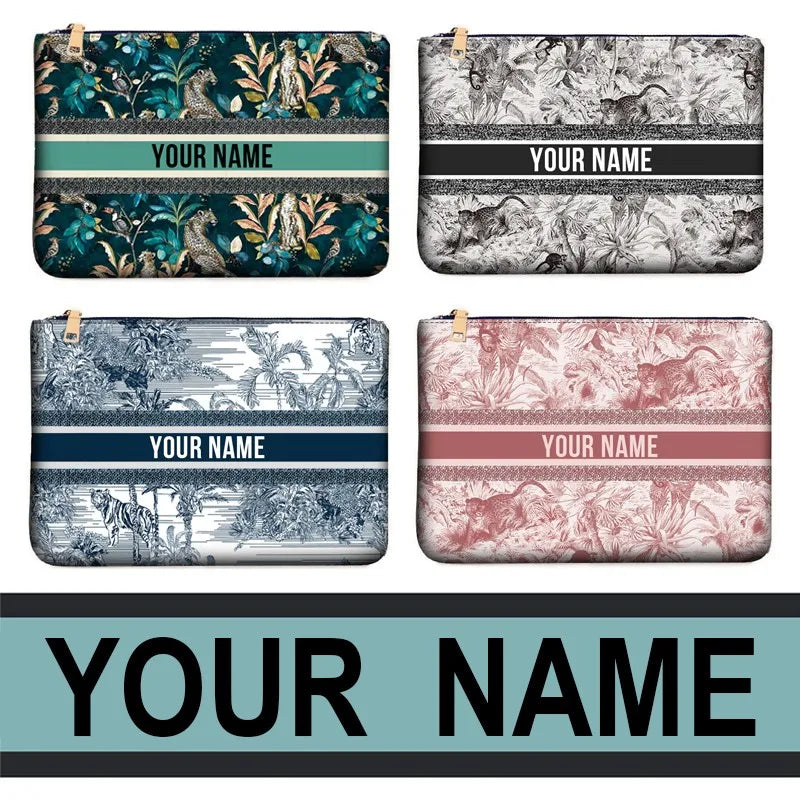 Canvas makeup bag WOMAN BAG Fashion Designer Party Clutch Personalized Custom Print Name Letter Beach Bag Travel Cosmetic Bag