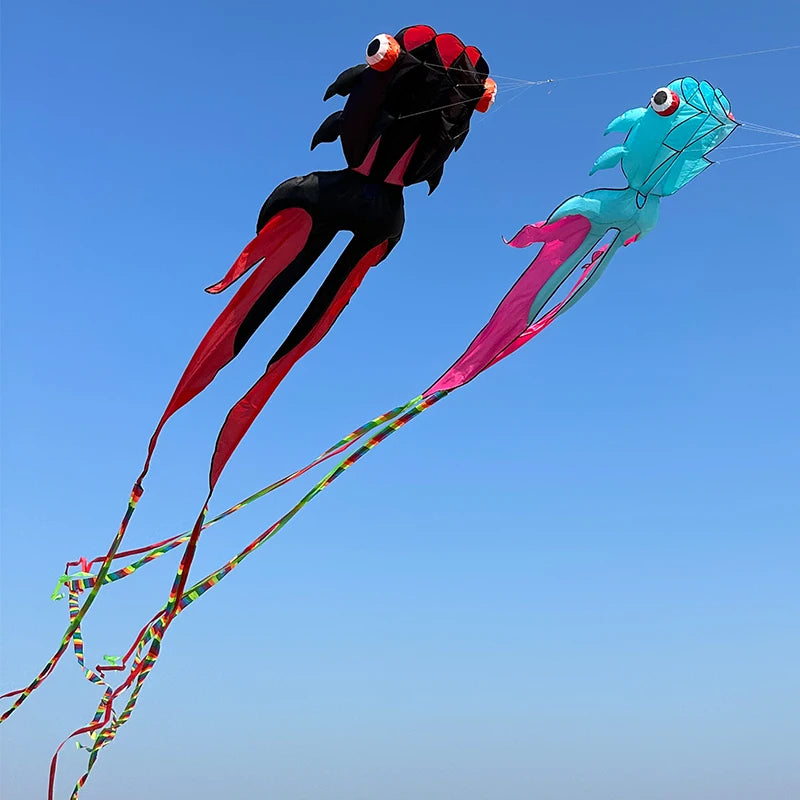 10M 3D Goldfish Soft Kite 3 Air Inlet Inflatable Nylon Large Beach Professional Kites Easy To Fly and Tear Proof Cometa Gigante