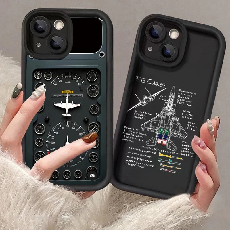 Inspired by Airplane Stylish Pattern Soft TPU Phone Case for iPhone 16 Pro Max 15 Plus 14 13 12 11 16E 17 Air X XR XS 8 7 Cover