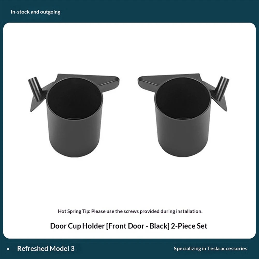 For Tesla Model 3 2017-2023 Model Y 2021-2023 Model 3 Highlan Model Y Juniper Car Door Cup Holder Storage Boxes Auto Accessories